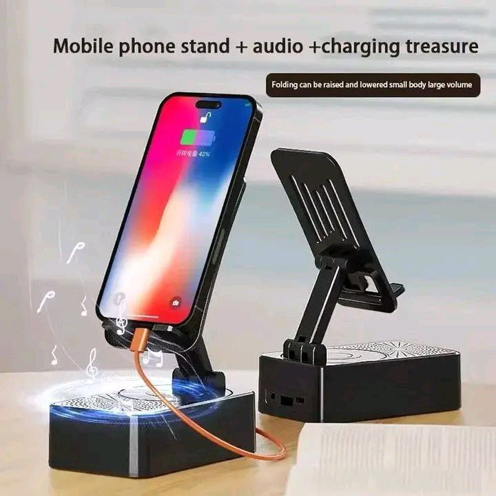 3-in-1 Wireless Speaker + Mobile Stand + Power Bank