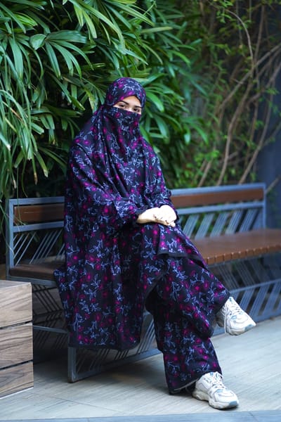 Premium Khimar Plazo Set With Adjustable Niqab_img_2