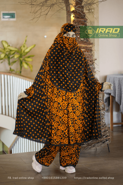 Premium Khimar Plazo Set With Adjustable Niqab – Soft Linen Islamic Prayer Dress_img_0