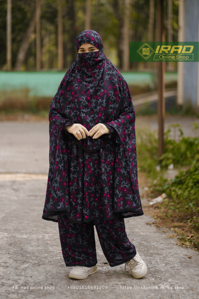 Premium Khimar Plazo Set With Adjustable Niqab – Soft Linen Islamic Prayer Dress_img_0