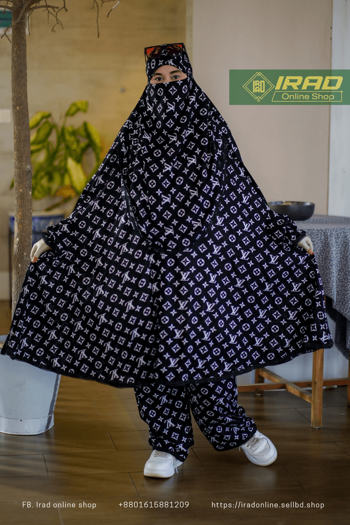 Premium Khimar Plazo Set With Adjustable Niqab – Soft Linen Islamic Prayer Dress