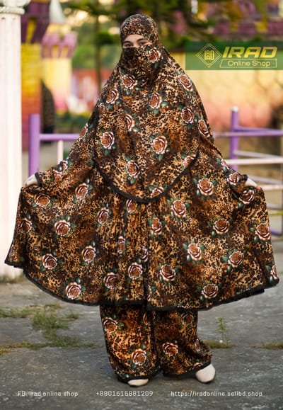 Premium Khimar Plazo Set With Adjustable Niqab – Soft Linen Islamic Prayer Dress_img_0