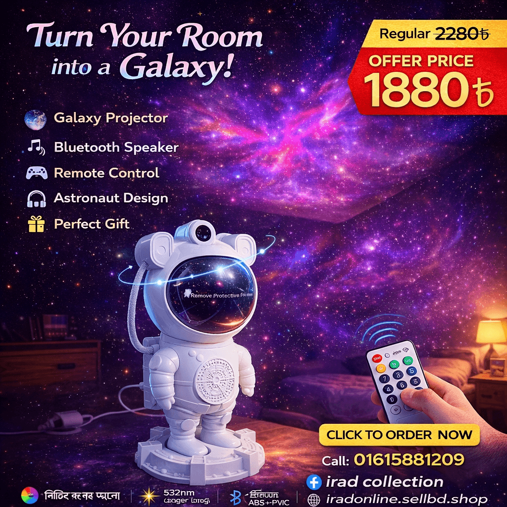 Astronaut Projector Robot Night Light L4-L3081 – Galaxy Star Light with Music & Remote