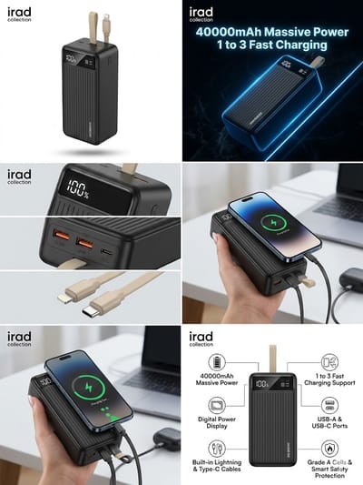 RECRSI 40000mAh Massive Power Bank - 22.5W Ultra Fast Charging with Digital Display_img_4