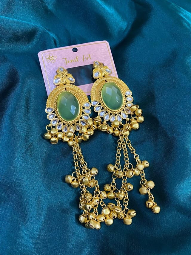 Kasmiri Royal Stone Jhumka – Irad Collection_img_0