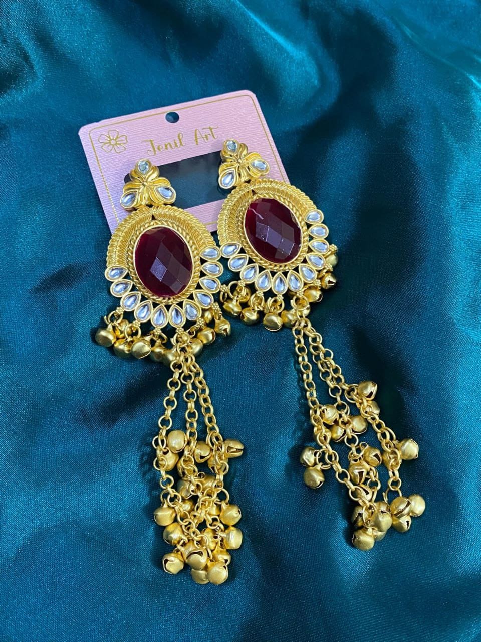Kasmiri Royal Stone Jhumka – Irad Collection