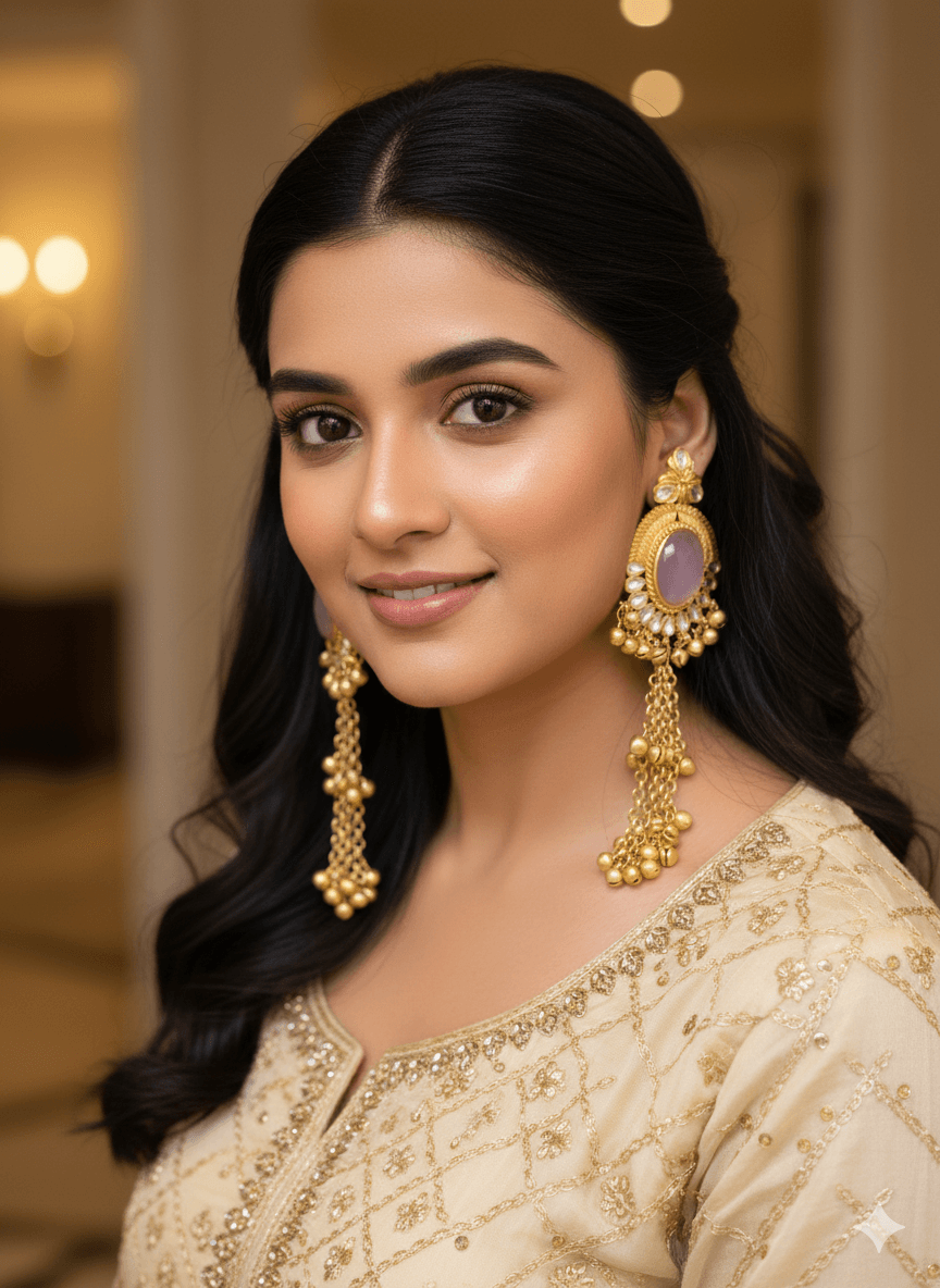 Kasmiri Royal Stone Jhumka – Irad Collection