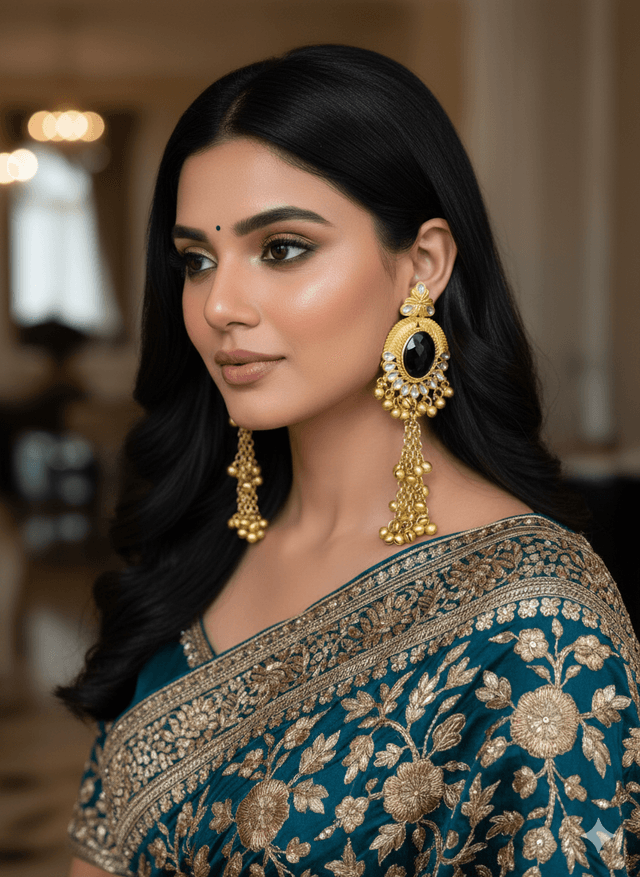 Kasmiri Royal Stone Jhumka – Irad Collection_img_1