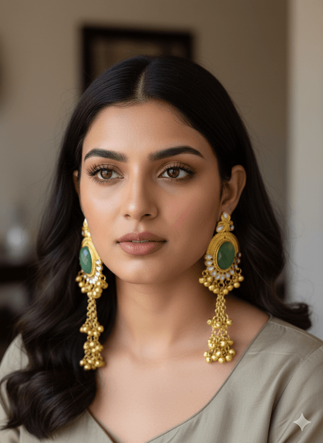 Kasmiri Royal Stone Jhumka – Irad Collection_img_1