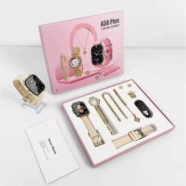A58 Plus Smartwatch Combo Set – Ladies Premium Gift Box (2.02” Big Screen)_img_3
