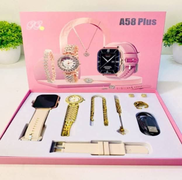 A58 Plus Smartwatch Combo Set – Ladies Premium Gift Box (2.02” Big Screen)_img_1