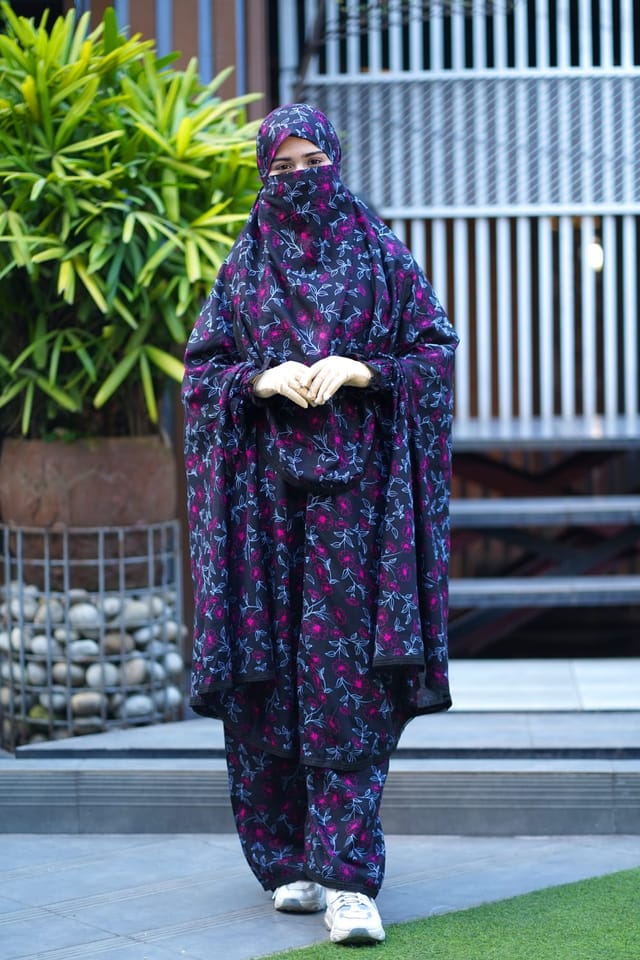 Premium Khimar Plazo Set With Adjustable Niqab_img_0