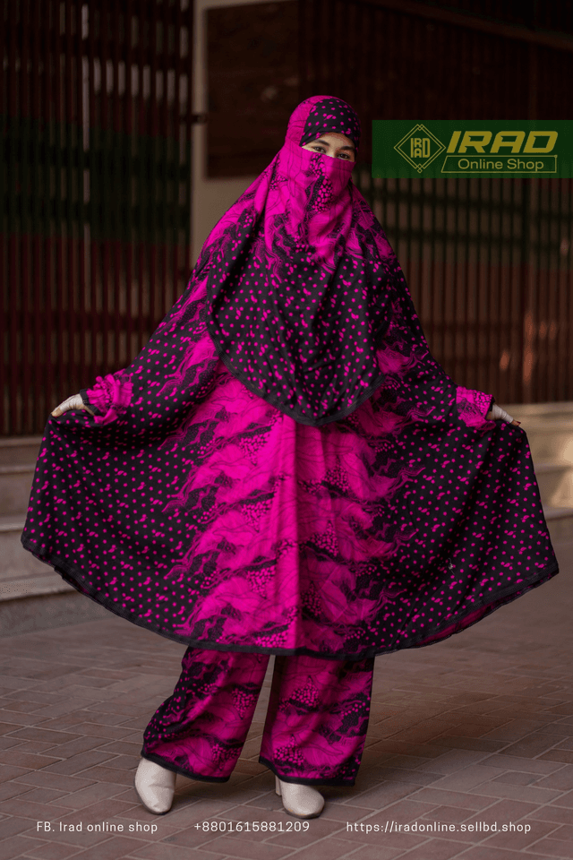 Premium Khimar Plazo Set With Adjustable Niqab – Soft Linen Islamic Prayer Dress_img_0