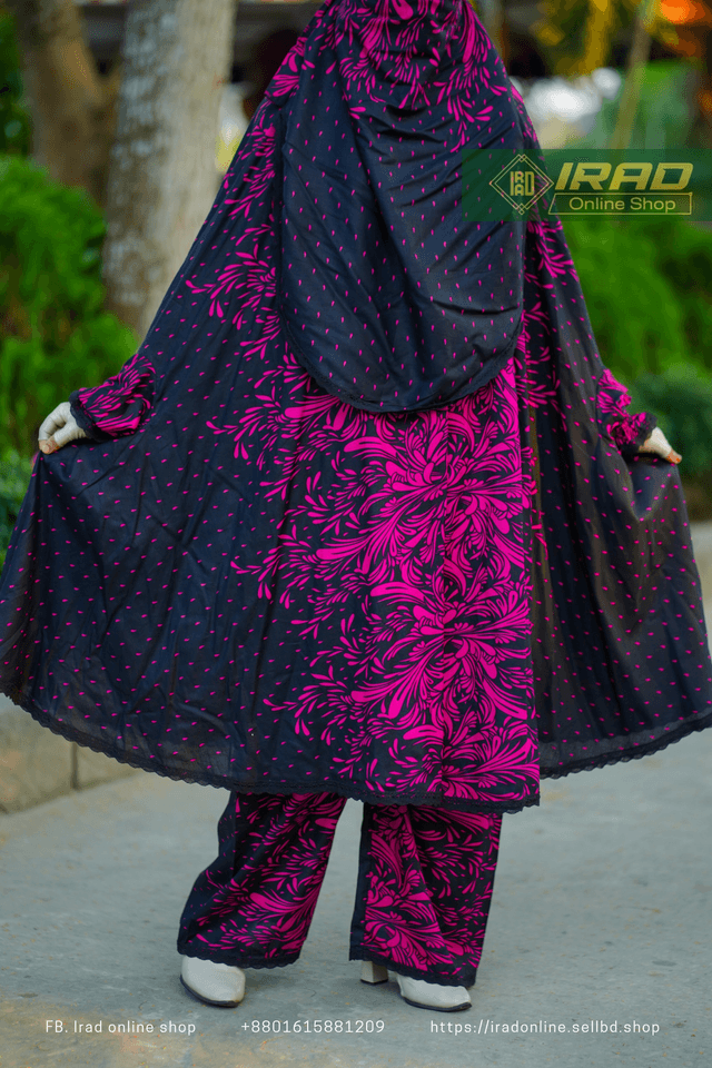 Premium Khimar Plazo Set With Adjustable Niqab – Soft Linen Islamic Prayer Dress_img_0