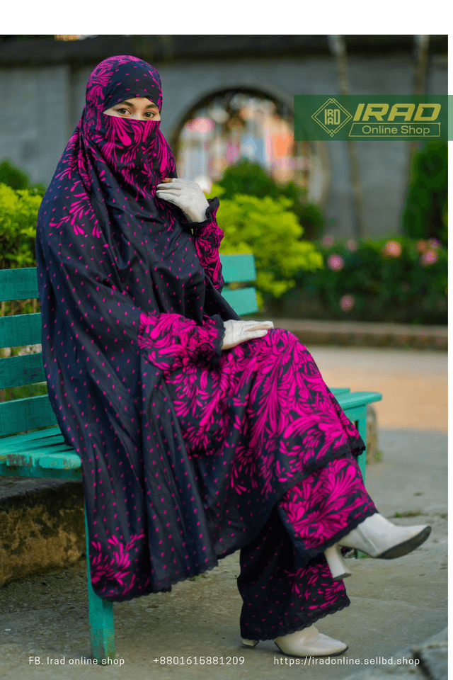 Premium Khimar Plazo Set With Adjustable Niqab – Soft Linen Islamic Prayer Dress_img_1