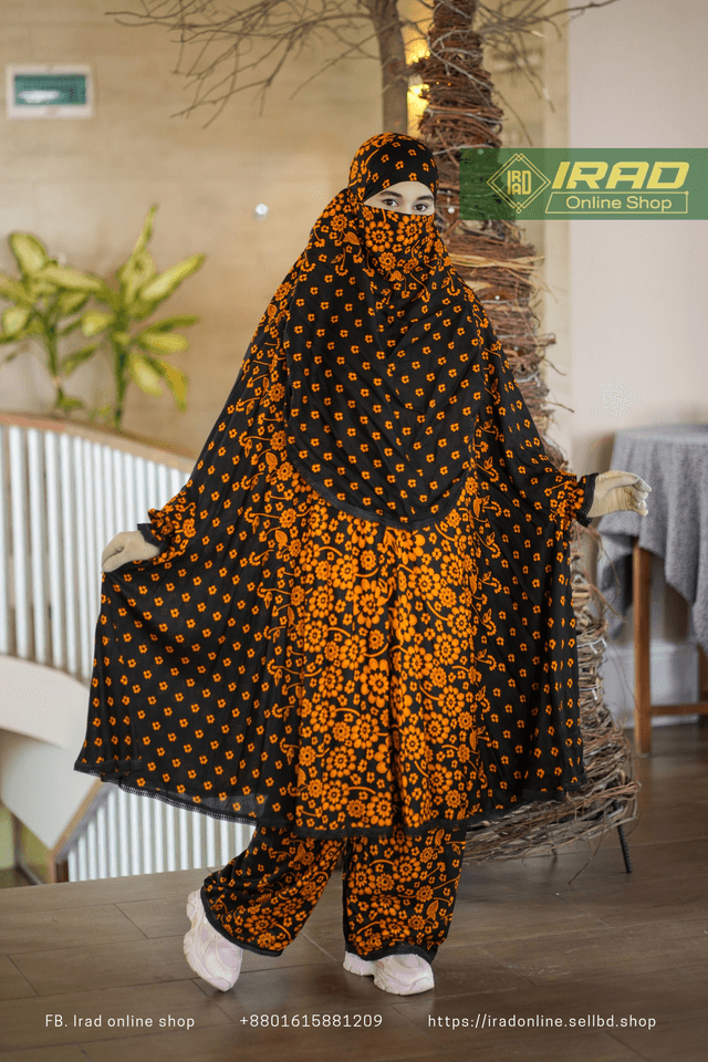 Premium Khimar Plazo Set With Adjustable Niqab – Soft Linen Islamic Prayer Dress_img_0