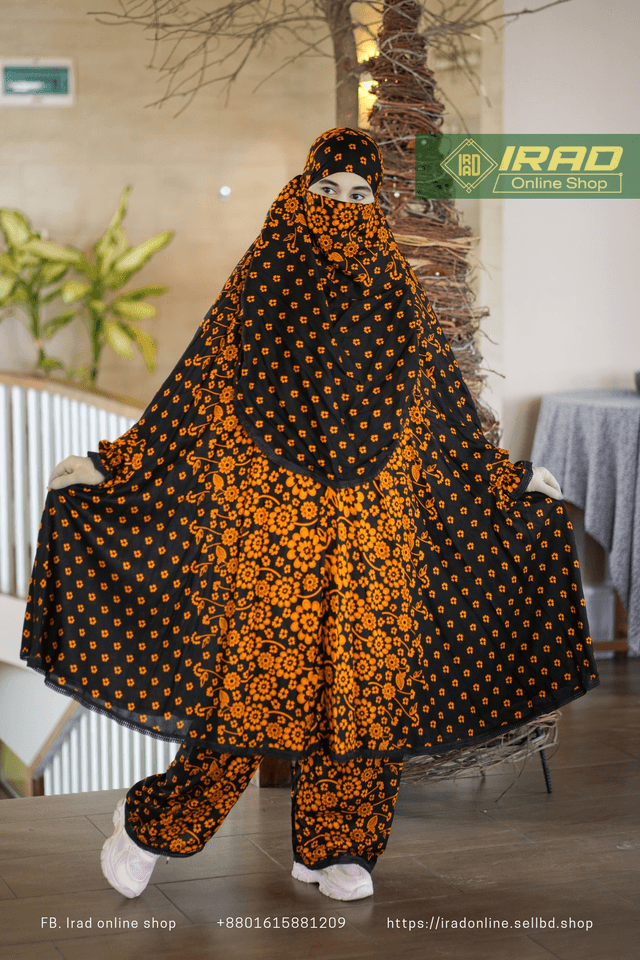 Premium Khimar Plazo Set With Adjustable Niqab – Soft Linen Islamic Prayer Dress_img_1