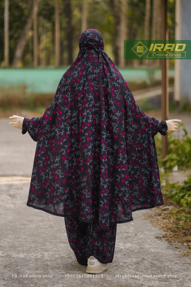 Premium Khimar Plazo Set With Adjustable Niqab – Soft Linen Islamic Prayer Dress_img_1