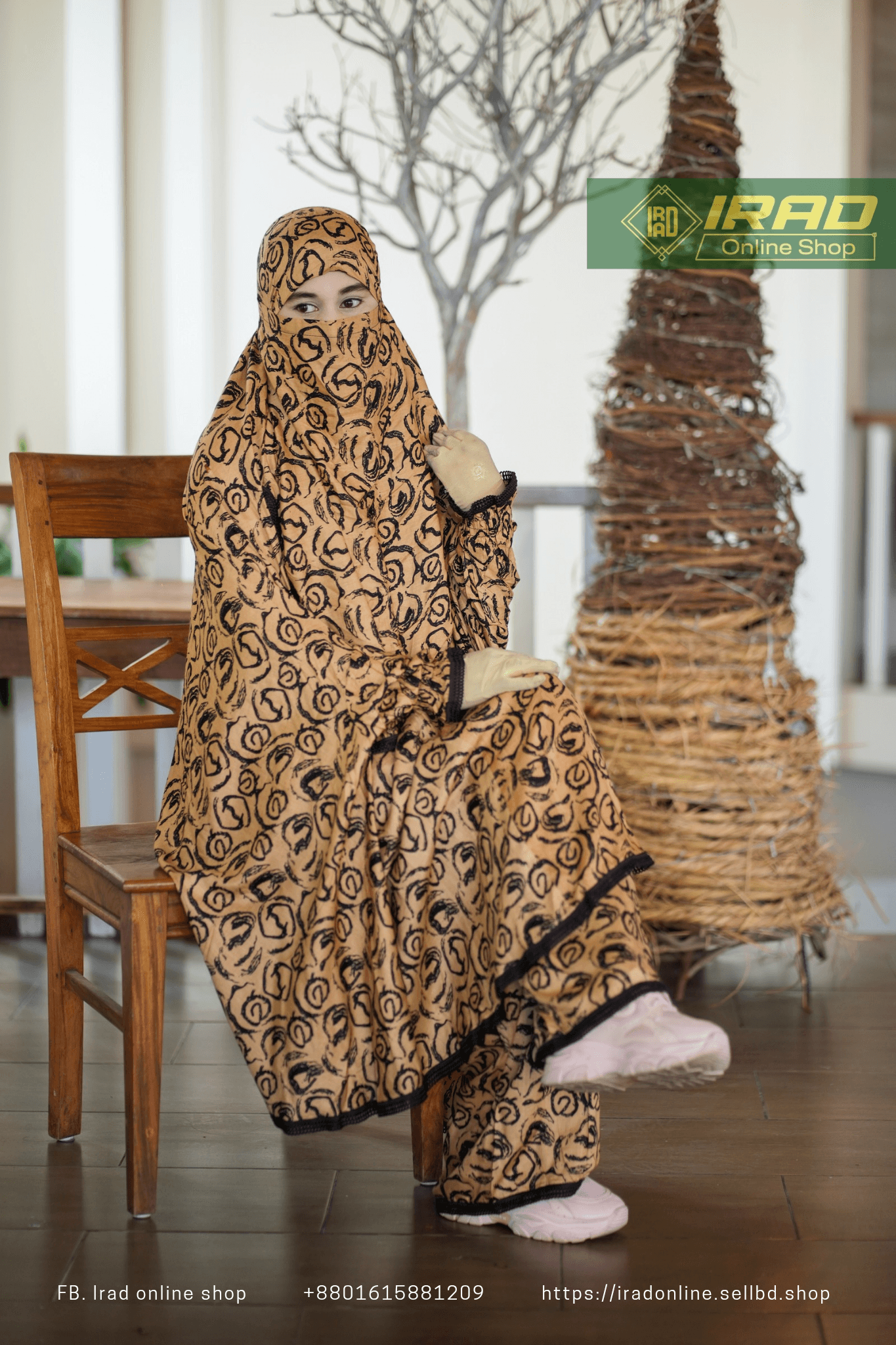 Premium Khimar Plazo Set With Adjustable Niqab – Soft Linen Islamic Prayer Dress