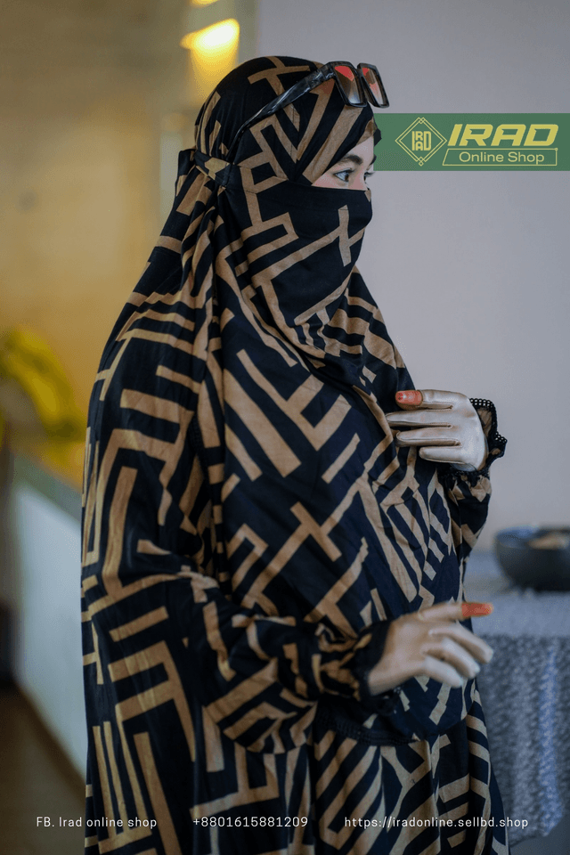 Premium Khimar Plazo Set With Adjustable Niqab – Soft Linen Islamic Prayer Dress_img_2