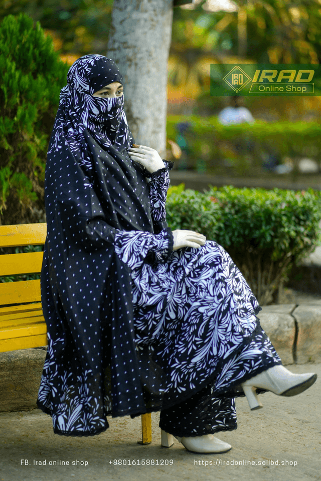 Premium Khimar Plazo Set With Adjustable Niqab – Soft Linen Islamic Prayer Dress_img_0