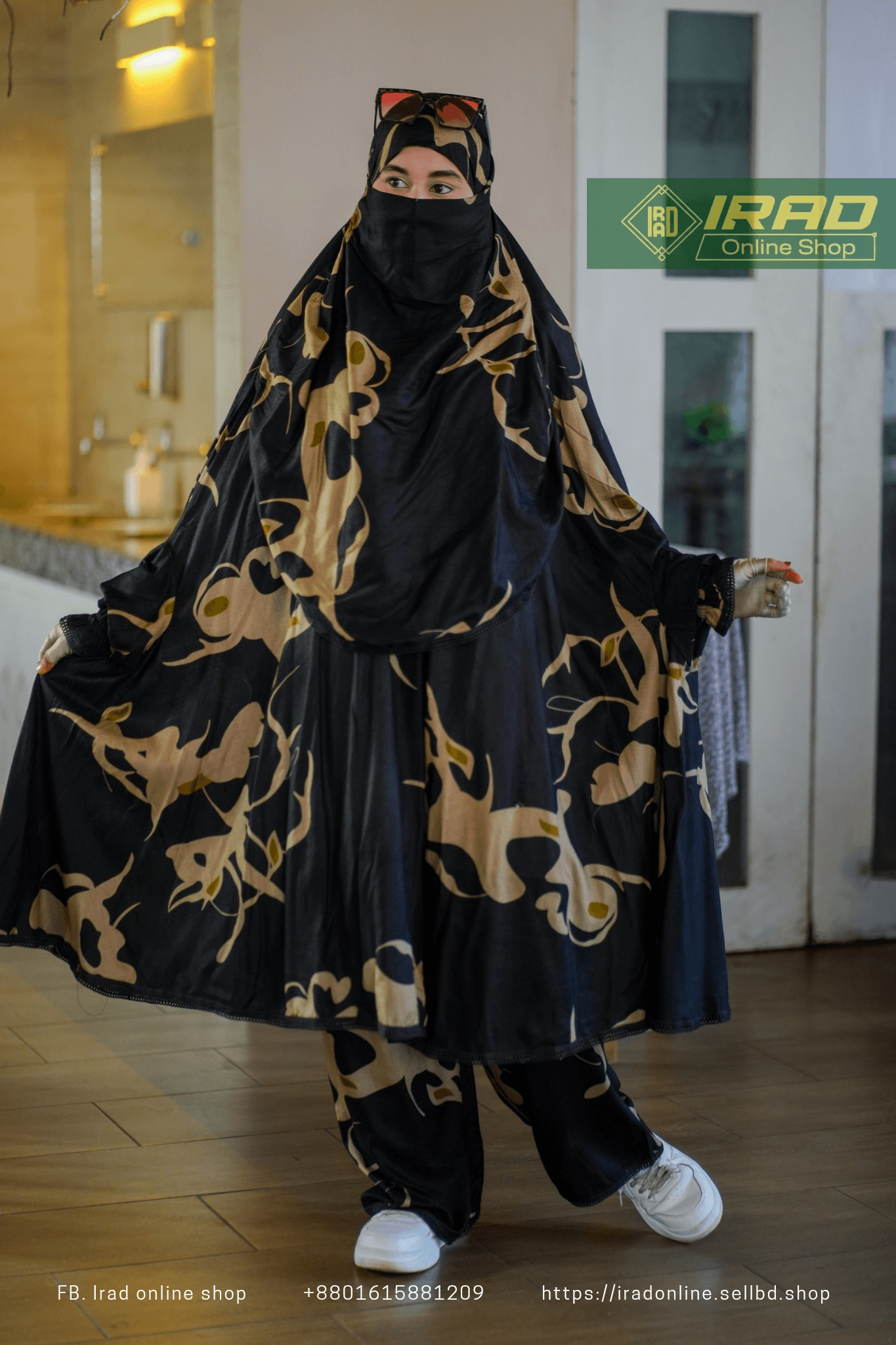 Premium Khimar Plazo Set With Adjustable Niqab – Soft Linen Islamic Prayer Dress