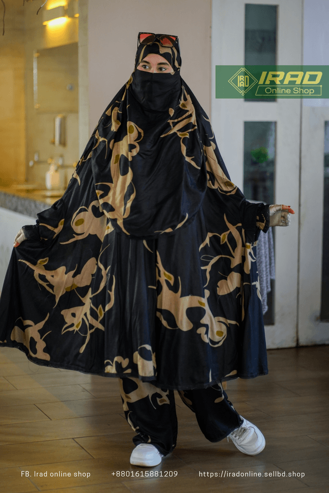 Premium Khimar Plazo Set With Adjustable Niqab – Soft Linen Islamic Prayer Dress_img_0