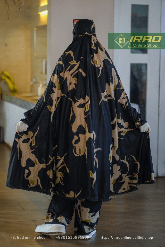 Premium Khimar Plazo Set With Adjustable Niqab – Soft Linen Islamic Prayer Dress_img_1