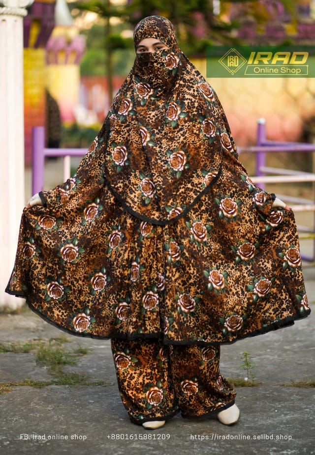 Premium Khimar Plazo Set With Adjustable Niqab – Soft Linen Islamic Prayer Dress_img_0