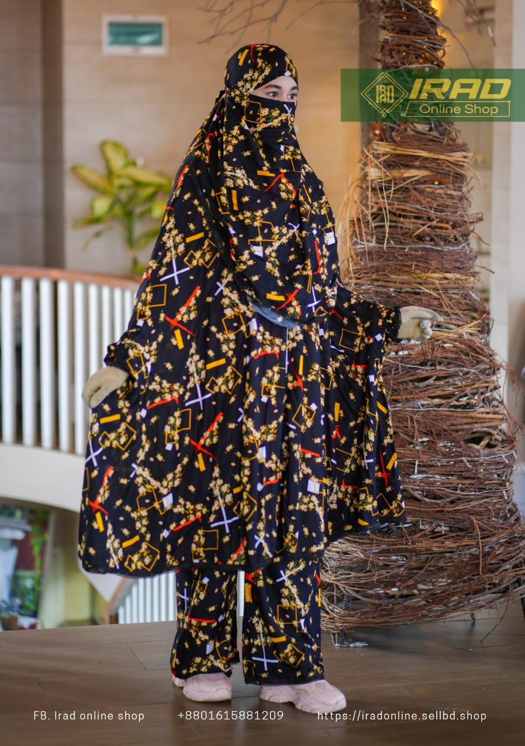 Premium Khimar Plazo Set With Adjustable Niqab – Soft Linen Islamic Prayer Dress