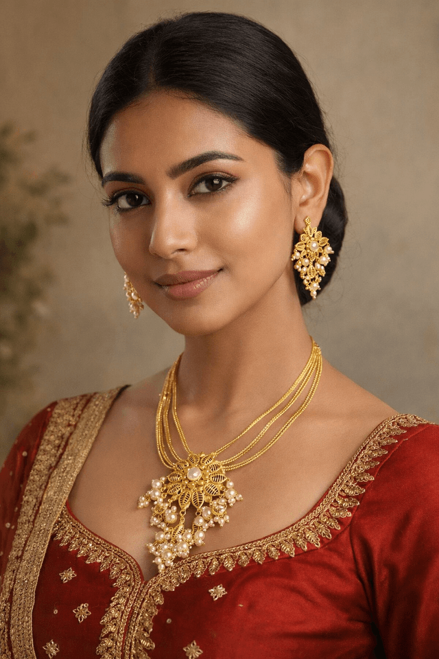 🌸 Product NameElegant Gold Plated Pearl Jewelry Set for Women_img_1