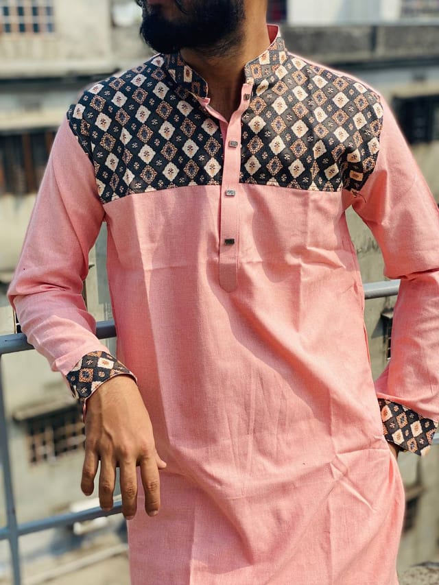 contest Punjabi with snap button and cotton fabric_img_1