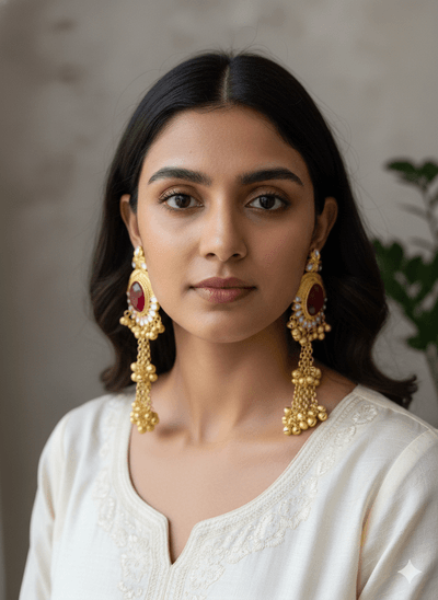 Kasmiri Royal Stone Jhumka – Irad Collection_img_1