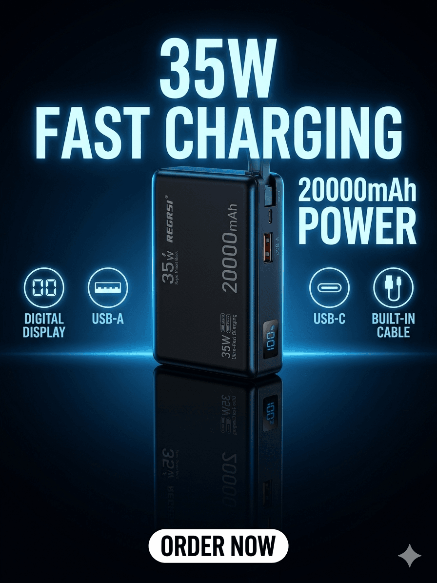 20000mAh 35W Ultra Fast Charging Power Bank (Digital Display) – irad collection