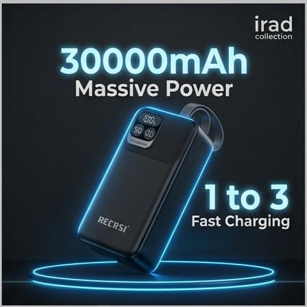 30000mAh Super Fast Charging Power Bank (1 to 3 Device Support) – irad collection